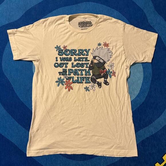 Naruto Shippuden Kakashi “Sorry I Was Late” Graphic Tee - Picture 1 of 5